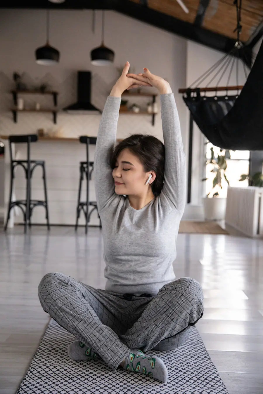 Woman stretching